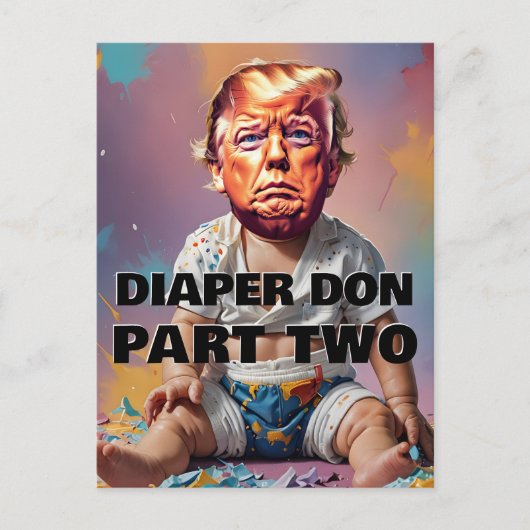 Luier op deel twee briefkaart (Voorkant)