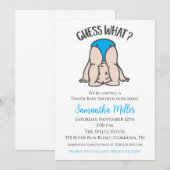 Luier Party Baby Boy Douche Uitnodiging (Voorkant / Achterkant)