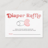 Luier Pin Roze Meisje Baby shower Luier Raffle Informatiekaartje (Voorkant)