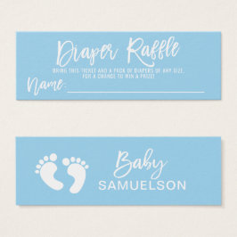 LUIER RAFFEL Ticket Blue BOY Baby shower QTY 100 Mini Visitekaartjes