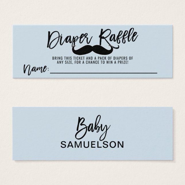 LUIER RAFFEL Ticket Mustache Kleine Man Douche Mini Visitekaartjes (Voorkant /achterkant)