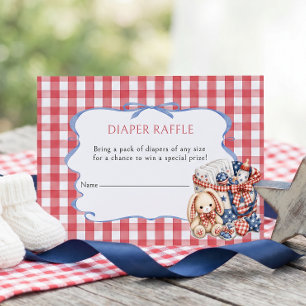 Luier Raffle All American Girl Baby Shower Informatiekaartje