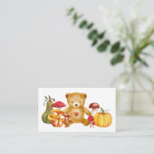 Luier Raffle Autumn Teddy Bear Baby shower Informatiekaartje (Staand voorkant)