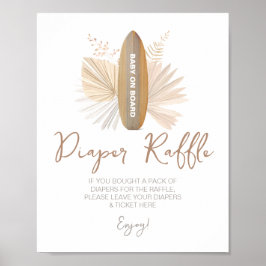 Luier Raffle Baby aan boord Baby shower Sign Poster