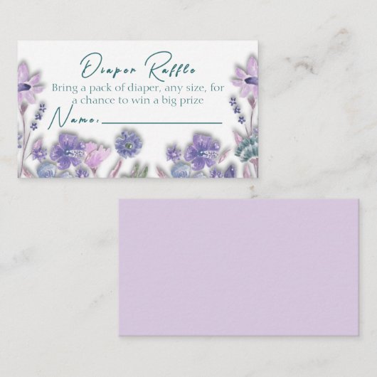 Luier Raffle Baby in bloei Bloemenverblijf Kaart (Voorkant / Achterkant)