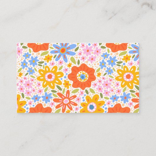 Luier Raffle Baby in Bloom Groovy Baby shower Informatiekaartje (Achterkant)