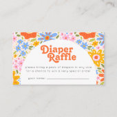 Luier Raffle Baby in Bloom Groovy Baby shower Informatiekaartje (Voorkant)