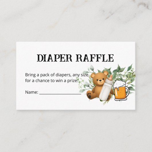 Luier Raffle Baby is Brouwen Thema Informatiekaartje (Voorkant)