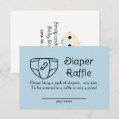 Luier Raffle Baby Jongen Blauwe Shower Enclosure K Kaart (Voorkant / Achterkant)