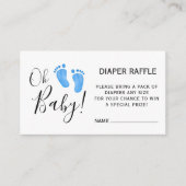 Luier Raffle Baby shower Blauw Informatiekaartje (Voorkant)