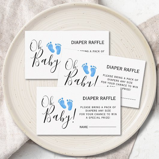 Luier Raffle Baby shower Blauw Informatiekaartje