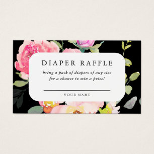 Luier Raffle Baby shower Bloemen Ticket Visitekaartje