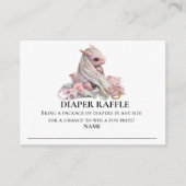 Luier Raffle Baby shower Dragon Pink Informatiekaartje (Voorkant)