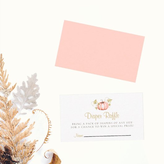 Luier Raffle Baby shower Een Kleine Pompoen Informatiekaartje