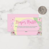 Luier Raffle Baby shower Flat Note Kaart Notitiekaartje (Voorkant / Achterkant in situ)