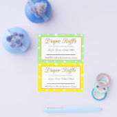 Luier Raffle Baby shower Game Geel en Groen Flyer (Enkel)