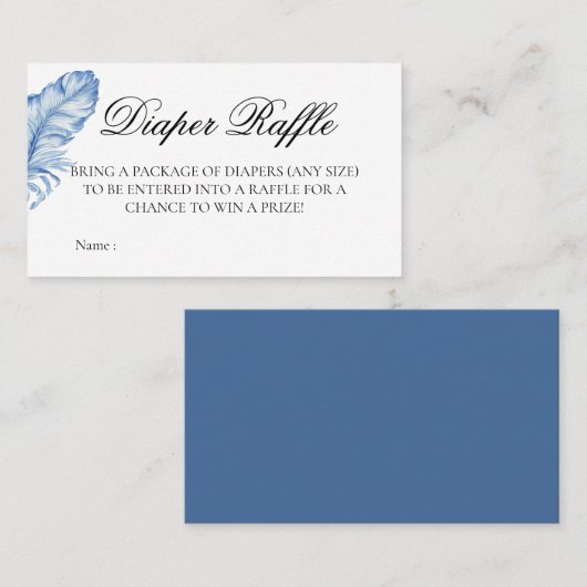 Luier Raffle Baby shower Game Place Card Plaatskaartje (Voorkant / Achterkant)
