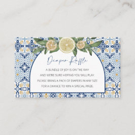 Luier Raffle Baby shower, Italiaans thema Informatiekaartje