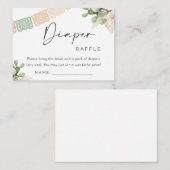 Luier Raffle Baby shower Kaart invoegen (Voorkant / Achterkant)