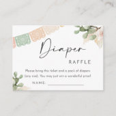 Luier Raffle Baby shower Kaart invoegen (Voorkant)