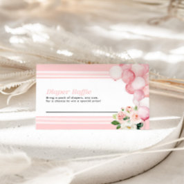 Luier Raffle Baby shower Kaart Roze Notitiekaartje