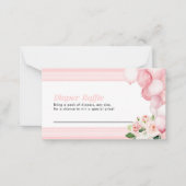 Luier Raffle Baby shower Kaart Roze Notitiekaartje (Voorkant)