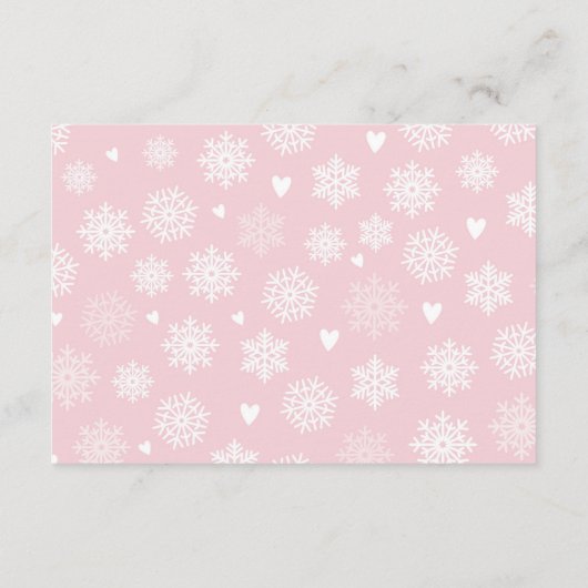 Luier Raffle Baby shower Meisje Roze Koud Buiten Informatiekaartje (Achterkant)