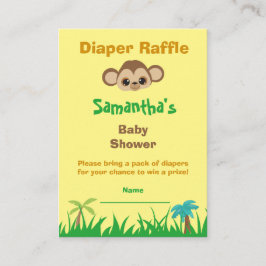 Luier Raffle Baby shower Safari Informatiekaartje