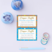 Luier Raffle Baby Shower Spel Blauw, Groen Bruin Flyer (Enkel)