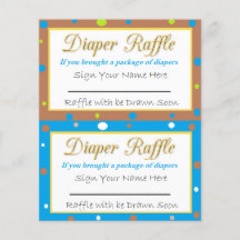 Luier Raffle Baby Shower Spel Blauw, Groen Bruin