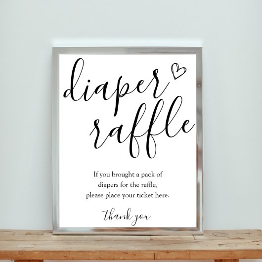 Luier Raffle Baby shower Spelbord Poster