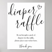 Luier Raffle Baby shower Spelbord Poster (Voorkant)