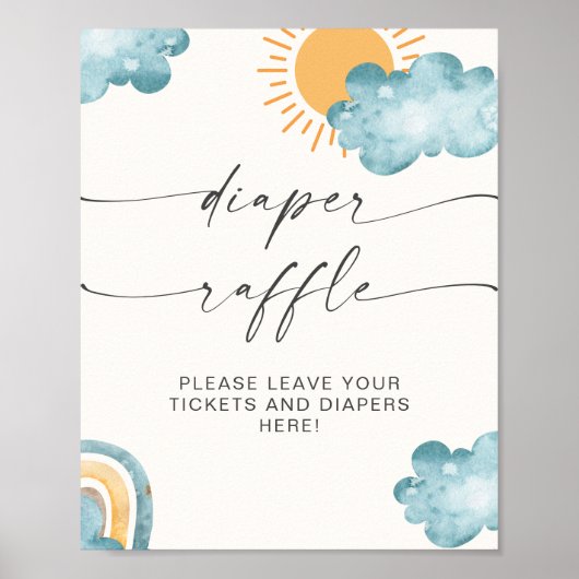 Luier Raffle Baby Shower Zonneschijn Poster (Voorkant)