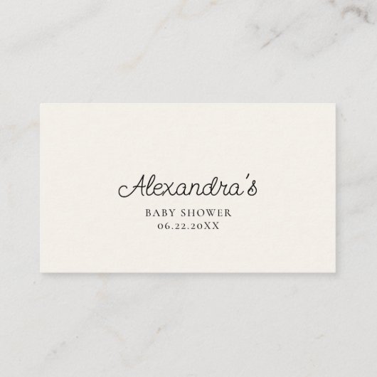 Luier Raffle Ballerina Ballet Girl Baby shower Informatiekaartje (Achterkant)