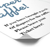 Luier Raffle Balloon Eucalyptus Baby shower SPEL Poster (Hoek)