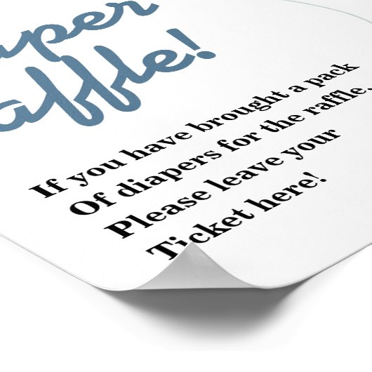 Luier Raffle Balloon Eucalyptus Baby shower SPEL Poster (Hoek)