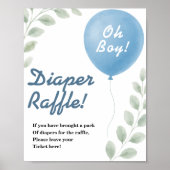Luier Raffle Balloon Eucalyptus Baby shower SPEL Poster (Voorkant)
