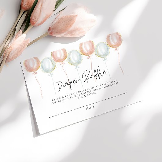 Luier Raffle Balloon Geslacht onthullen Baby showe Informatiekaartje
