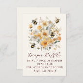 Luier Raffle Bee Wildflower Floral Baby shower Informatiekaartje (Voorkant / Achterkant)