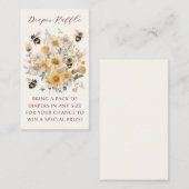 Luier Raffle Bee Wildflower Floral Baby shower Informatiekaartje (Voorkant / Achterkant)