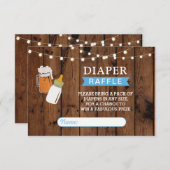 Luier Raffle Beer Baby shower Boy Brewing Blue Informatiekaartje (Voorkant / Achterkant)