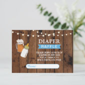 Luier Raffle Beer Baby shower Boy Brewing Blue Informatiekaartje (Staand voorkant)