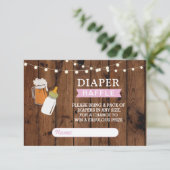 Luier Raffle Beer Baby shower Meisje Brewing Pink Informatiekaartje (Staand voorkant)