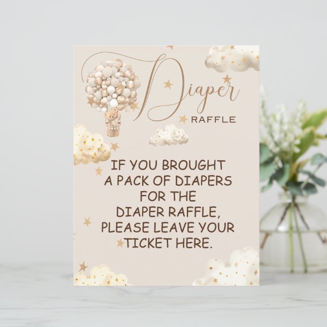 Luier Raffle Beer Ballonnen Spel Sign Budget (Staand voorkant)