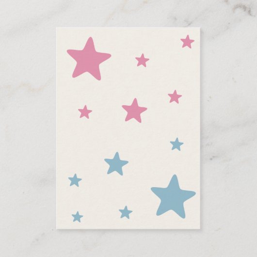 Luier Raffle Beige Roze Blauw Modern Schattige Informatiekaartje (Achterkant)