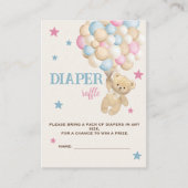 Luier Raffle Beige Roze Blauw Modern Schattige Informatiekaartje (Voorkant)