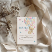 Luier Raffle Beige Roze Blauw Modern Schattige Informatiekaartje