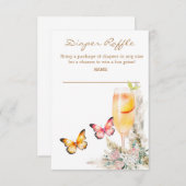 Luier Raffle Bellini Vlinder Baby shower Kaart (Voorkant / Achterkant)