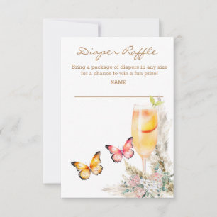 Luier Raffle Bellini Vlinder Baby shower Kaart