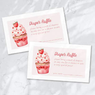 Luier Raffle Berry Sweet Pink Cupcake Hearts Informatiekaartje